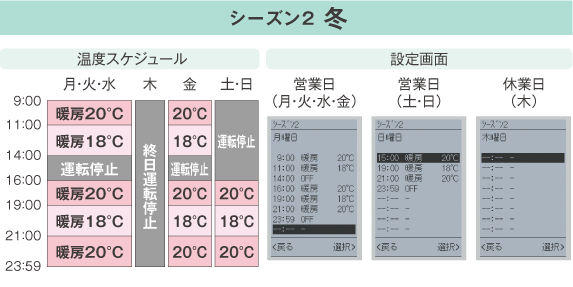冬の設定例